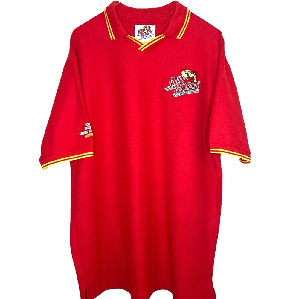 Vintage Red Robin Gourmet Burgers & Spirits Employee Polo Shirt L